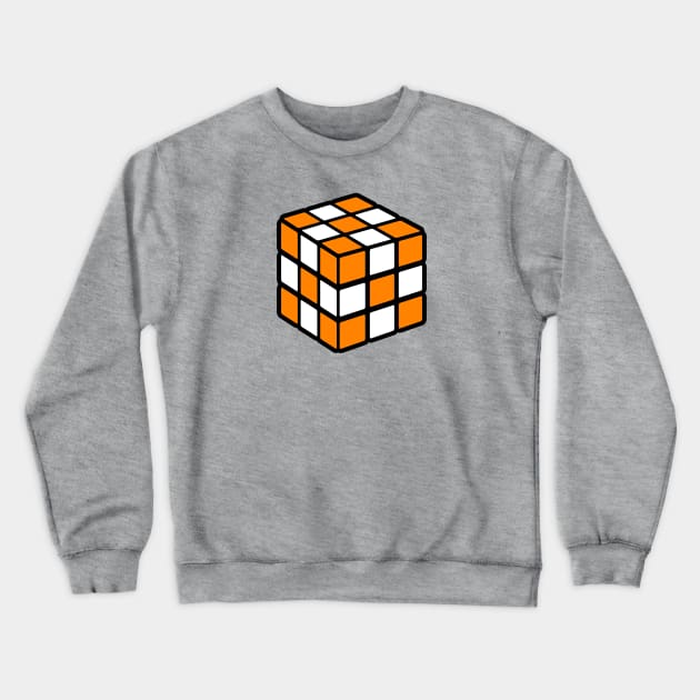 Orange And White Rubik's - Checkerboard Crewneck Sweatshirt by BigOrangeShirtShop